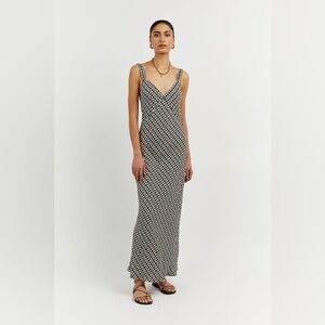 Dissh black and white pattern slip dress